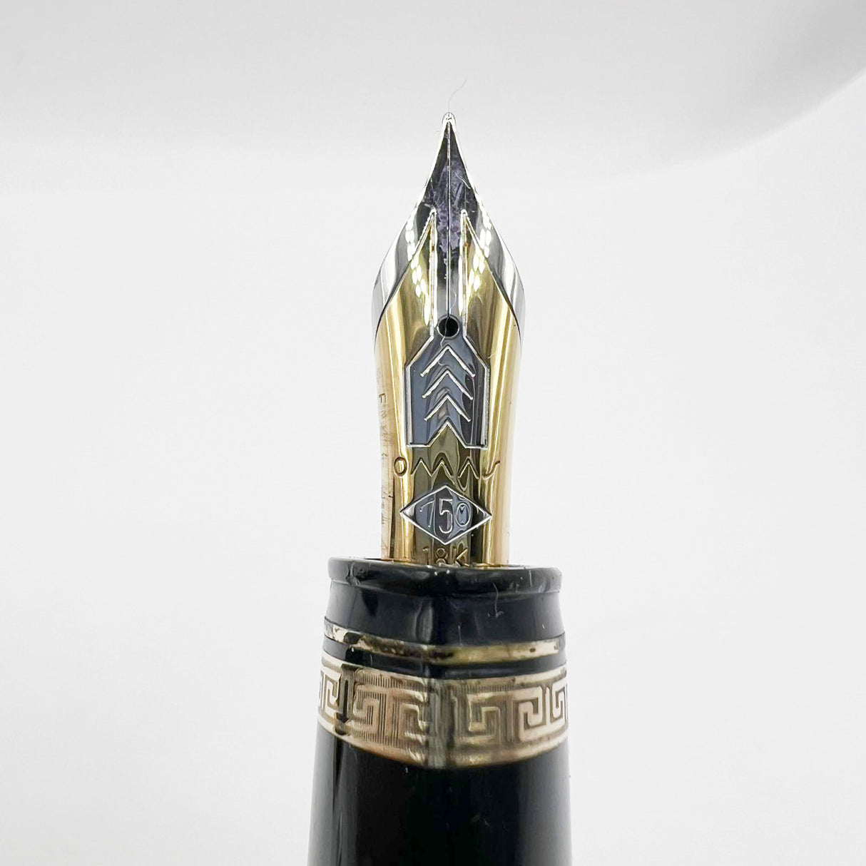 OMAS Blue/Black #360 Oversized Triangulated Fountain Pen - Medium 18kt Gold Nib