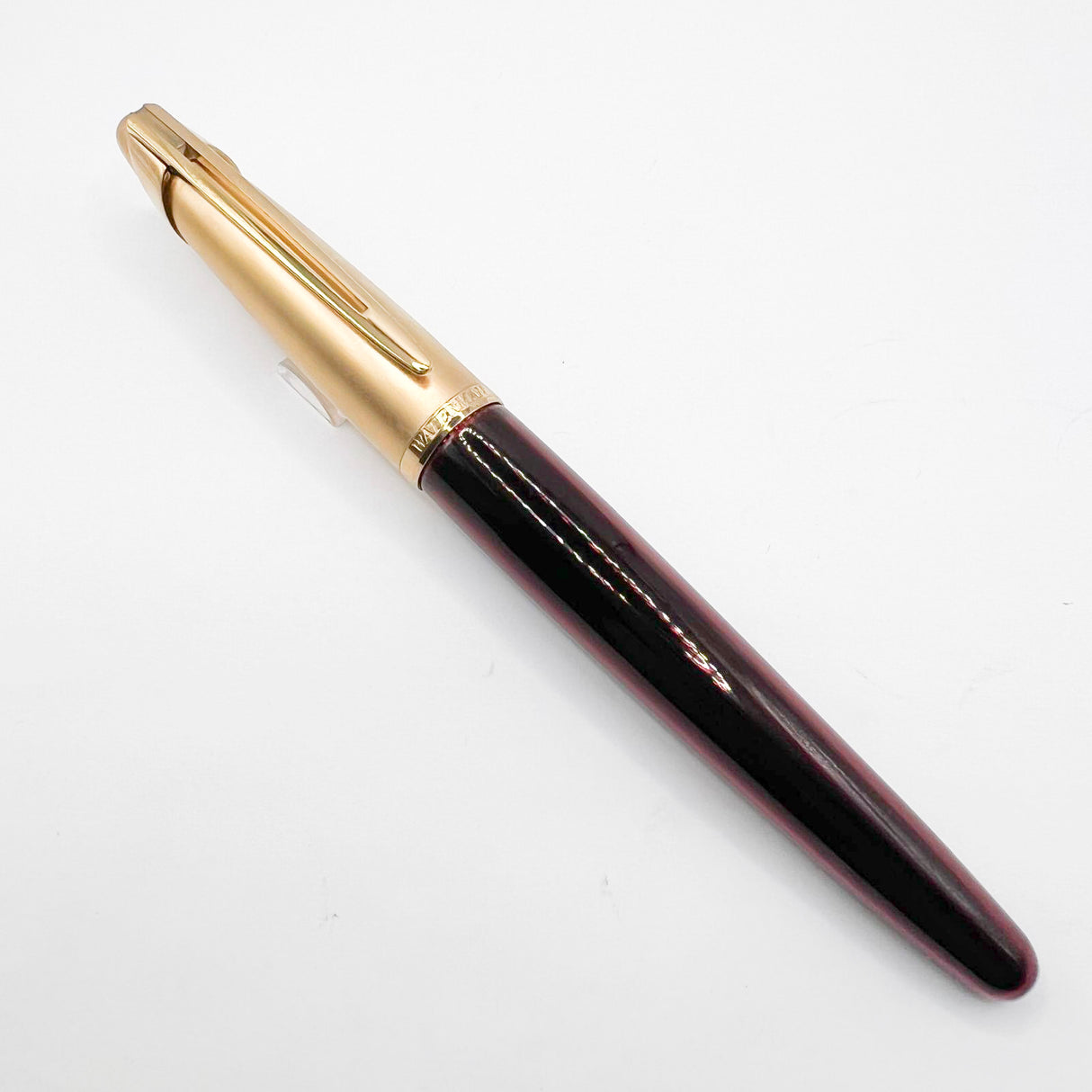 Waterman Edson Ruby Red Translucent Fountain Pen - Medium 18kt Gold Nib - Scarce in Red!