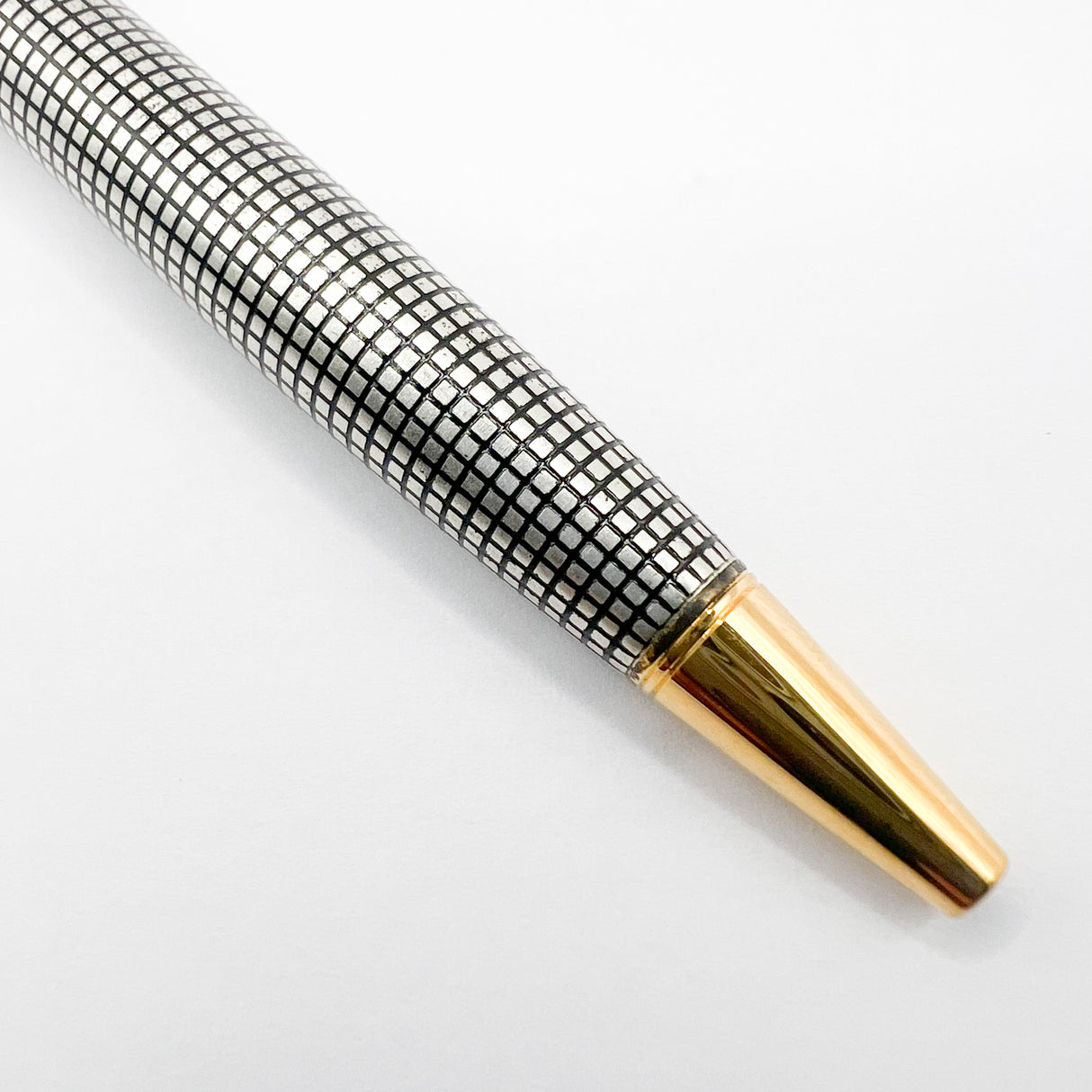 Parker Sonnet Sterling Silver Cisele Cross Hatch Design Ballpoint Pen - Circa 1997