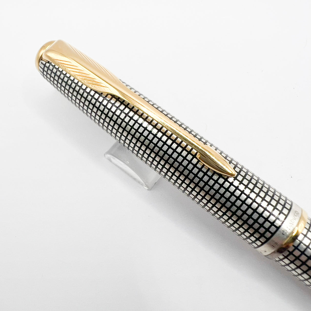 Parker Sonnet Sterling Silver Cisele Cross Hatch Design Ballpoint Pen - Circa 1997