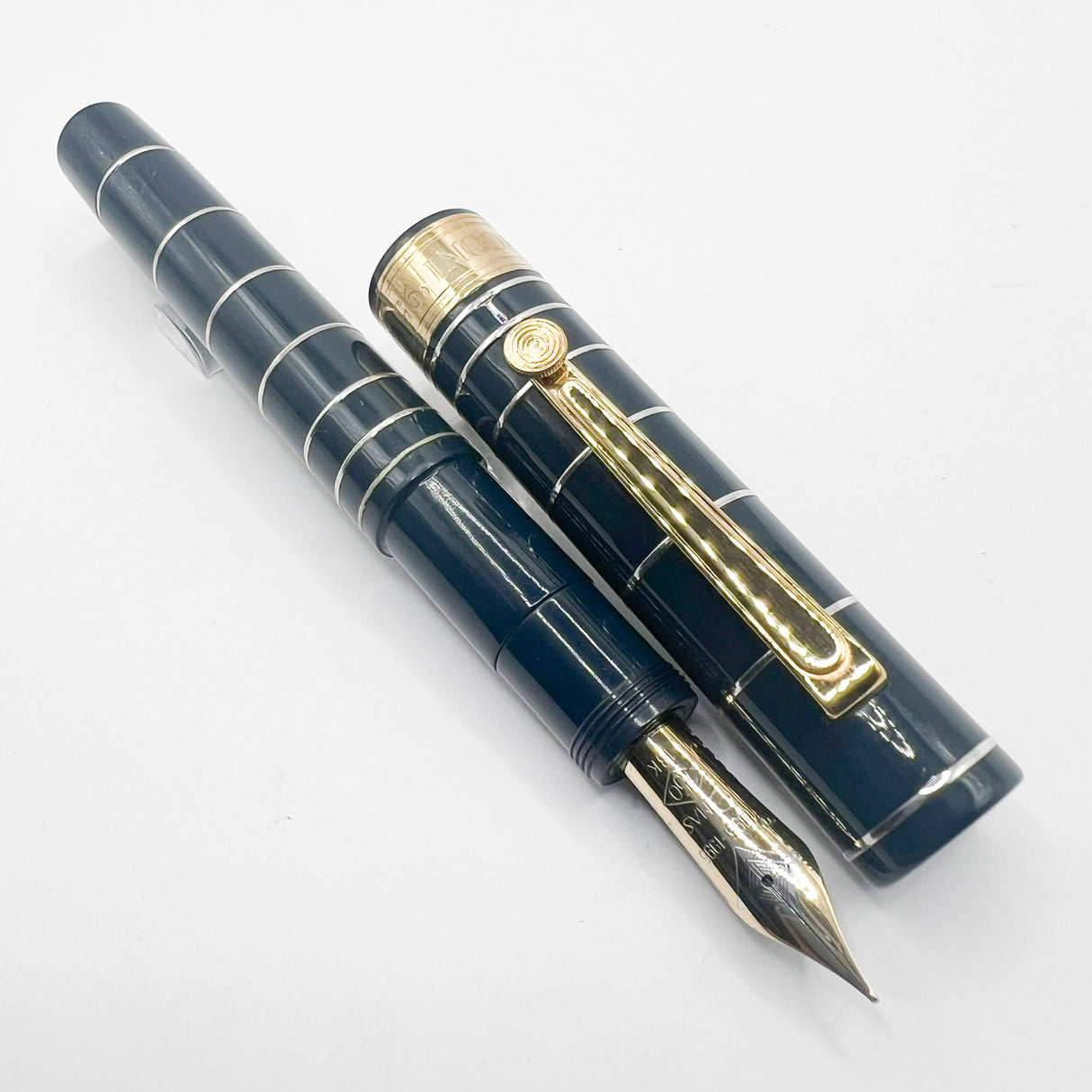 OMAS Dark Blue Marconi Limited Edition Fountain Pen - Fine 18kt Gold Nib