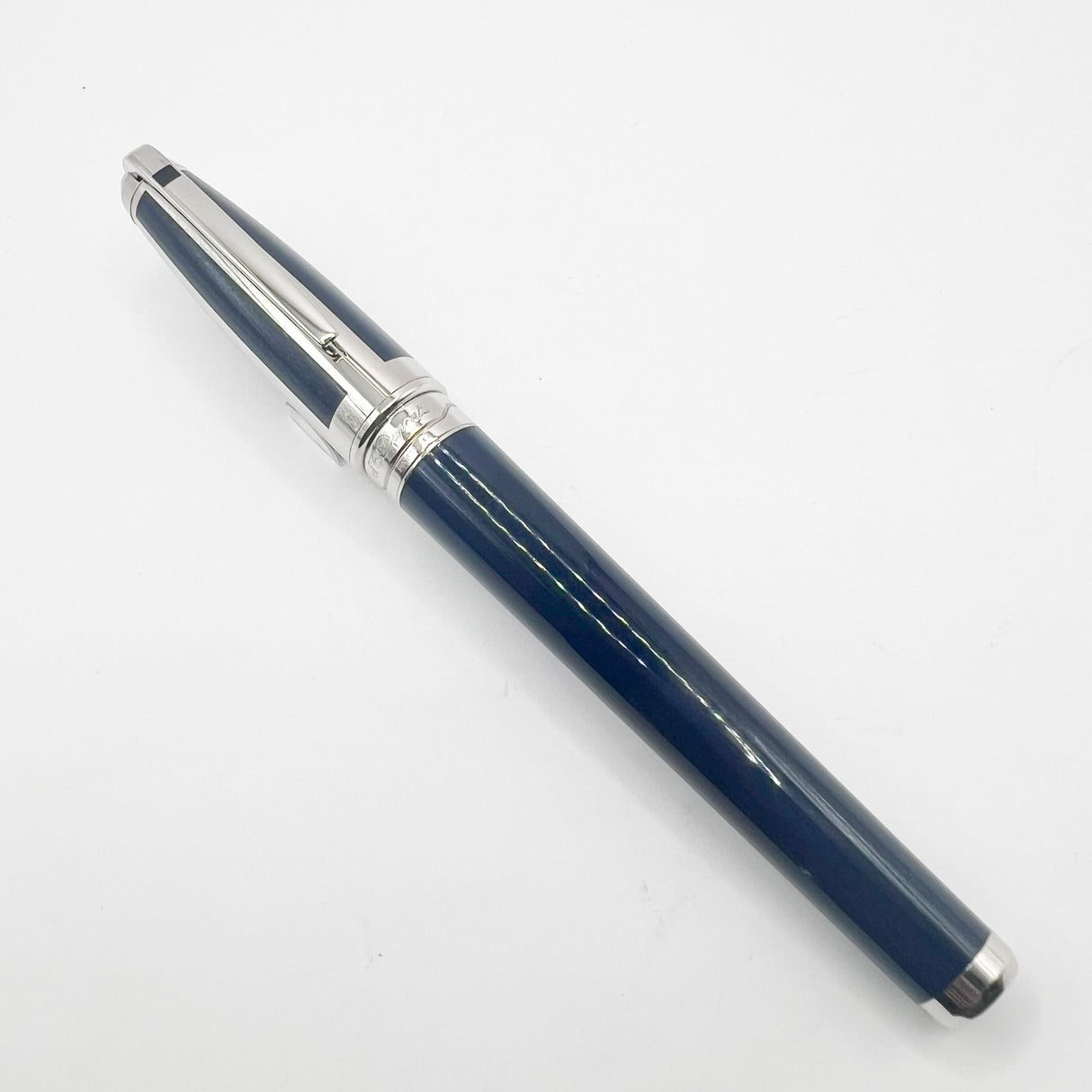 S. T. Dupont Grand Orpheo Theme Placed Midnight Blue Lacquer Fountain Pen - Medium 18kt Gold Nib