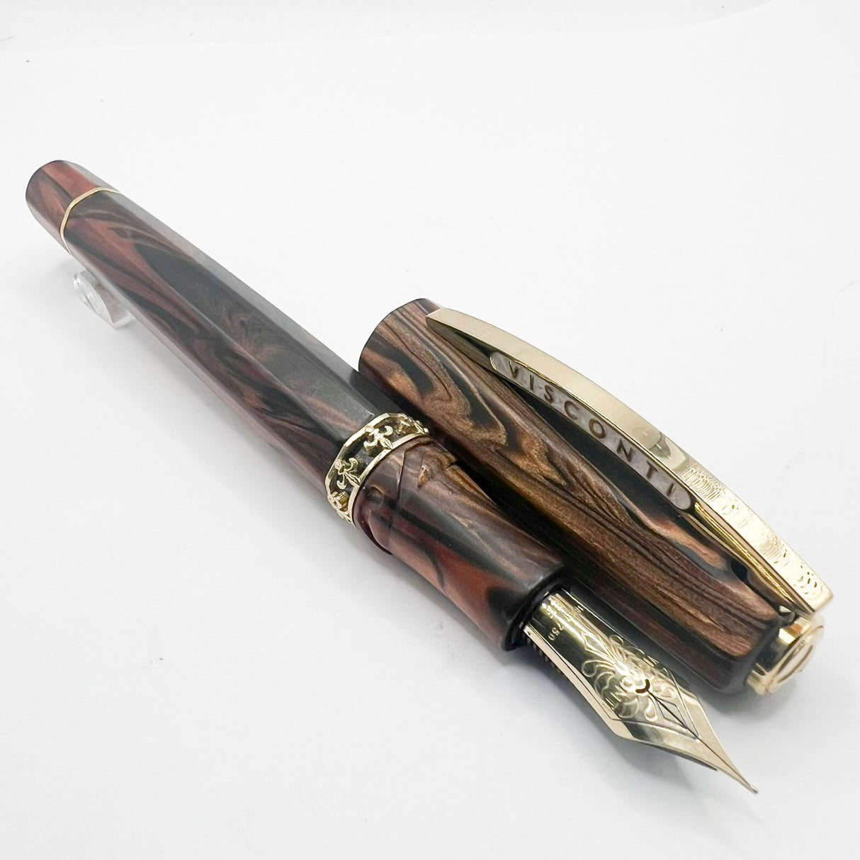 Visconti Medici "Briarwood" Facetted Fountain Pen - Extra Fine 18kt Gold Nib