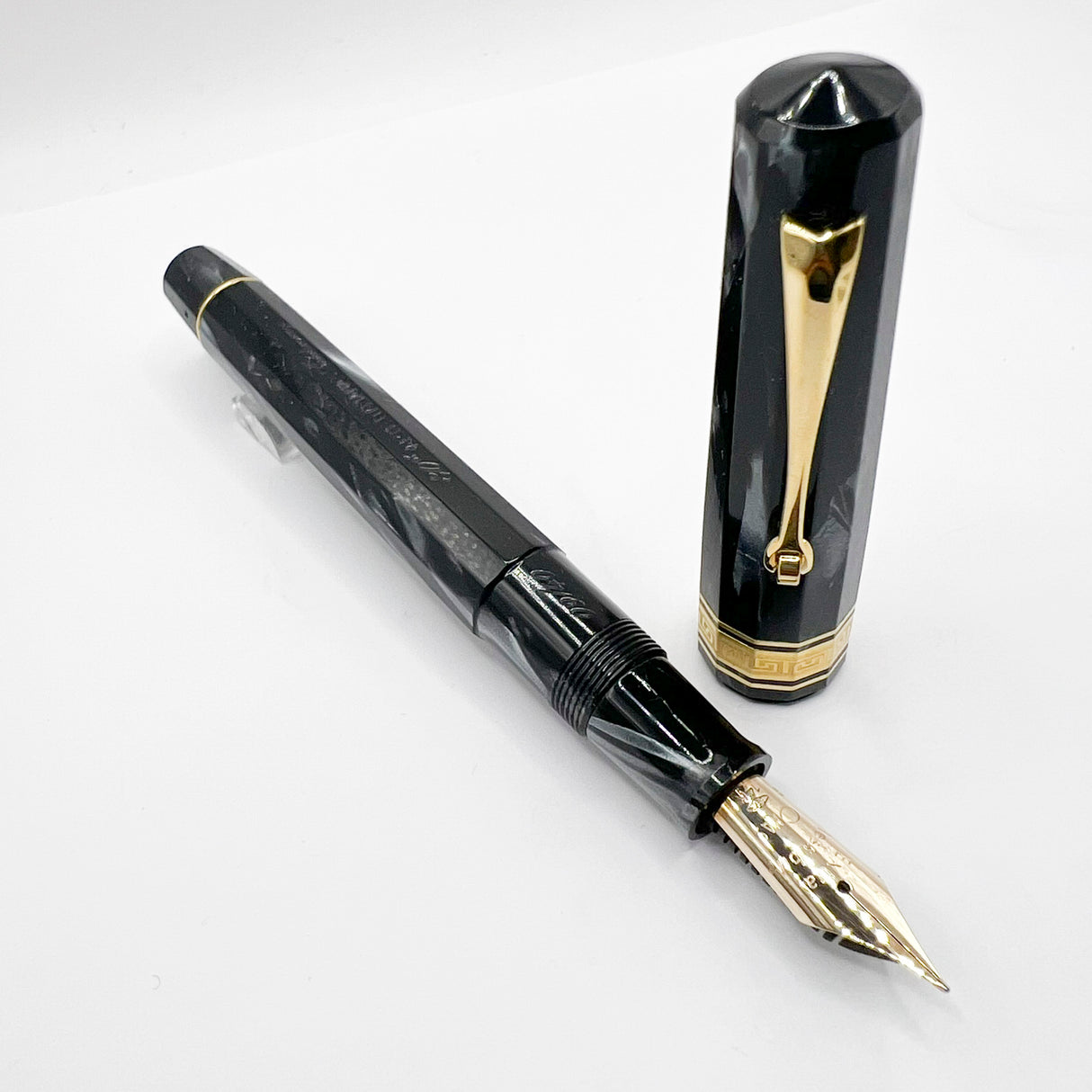OMAS 80th Anniversary Limited Edition Paragon "Platinum" Celluloid (2004) Fountain Pen #09/40 - EXTRA FINE EXTRA FLESSIBLE 14kt Gold Nib!