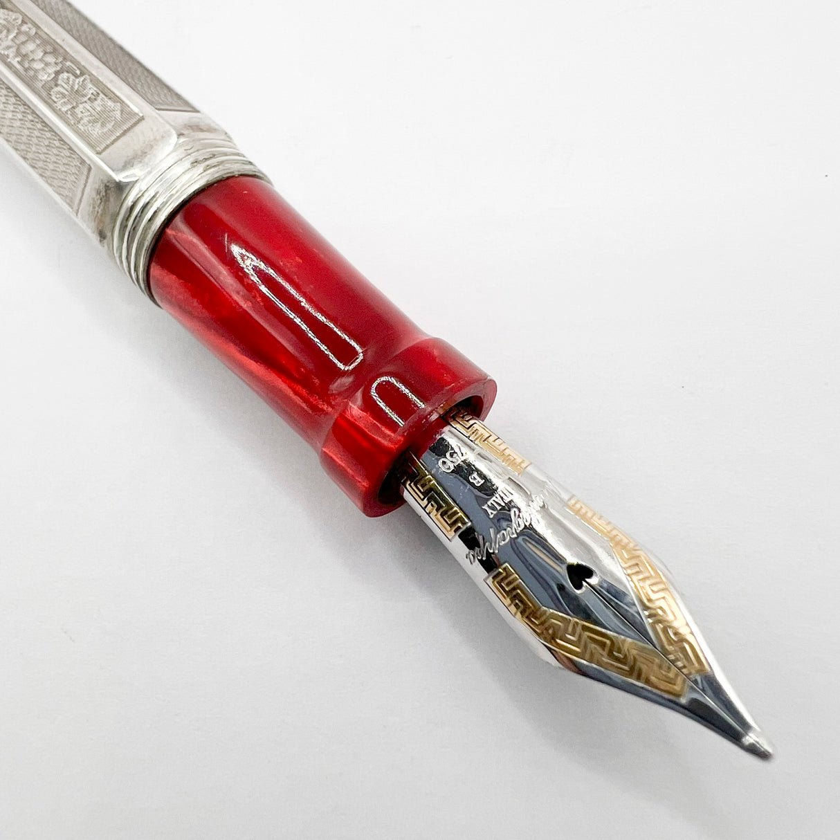 Montegrappa "Special Reserve" Sterling Silver Limited Edition Fountain Pen - Broad 18kt Gold Nib