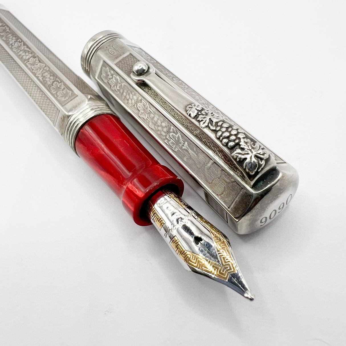 Montegrappa "Special Reserve" Sterling Silver Limited Edition Fountain Pen - Broad 18kt Gold Nib