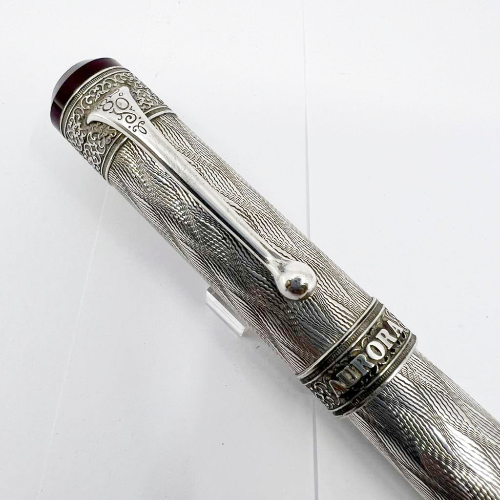 Aurora 80th Anniversary Sterling Silver Limited Edition Fountain Pen-Medium 18kt Gold Nib