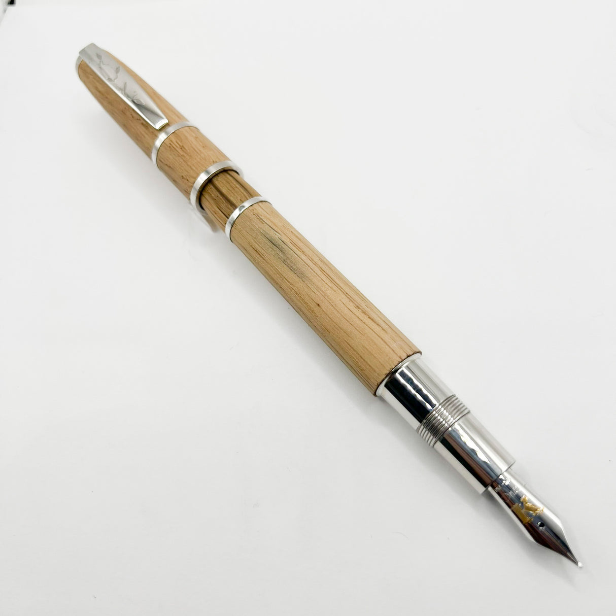 OMAS Krug Limited Edition Oak Wood & Sterling Silver Fountain Pen - Medium 18kt Gold Nib