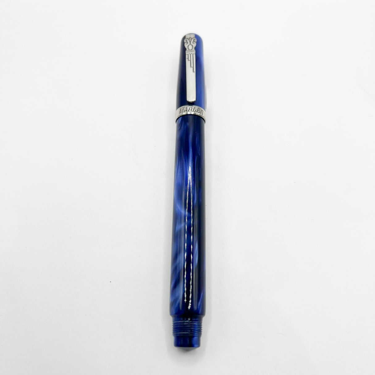 Marlen Chagall Marbled Blue Fountain Pen - Broad 18kt Gold Nib