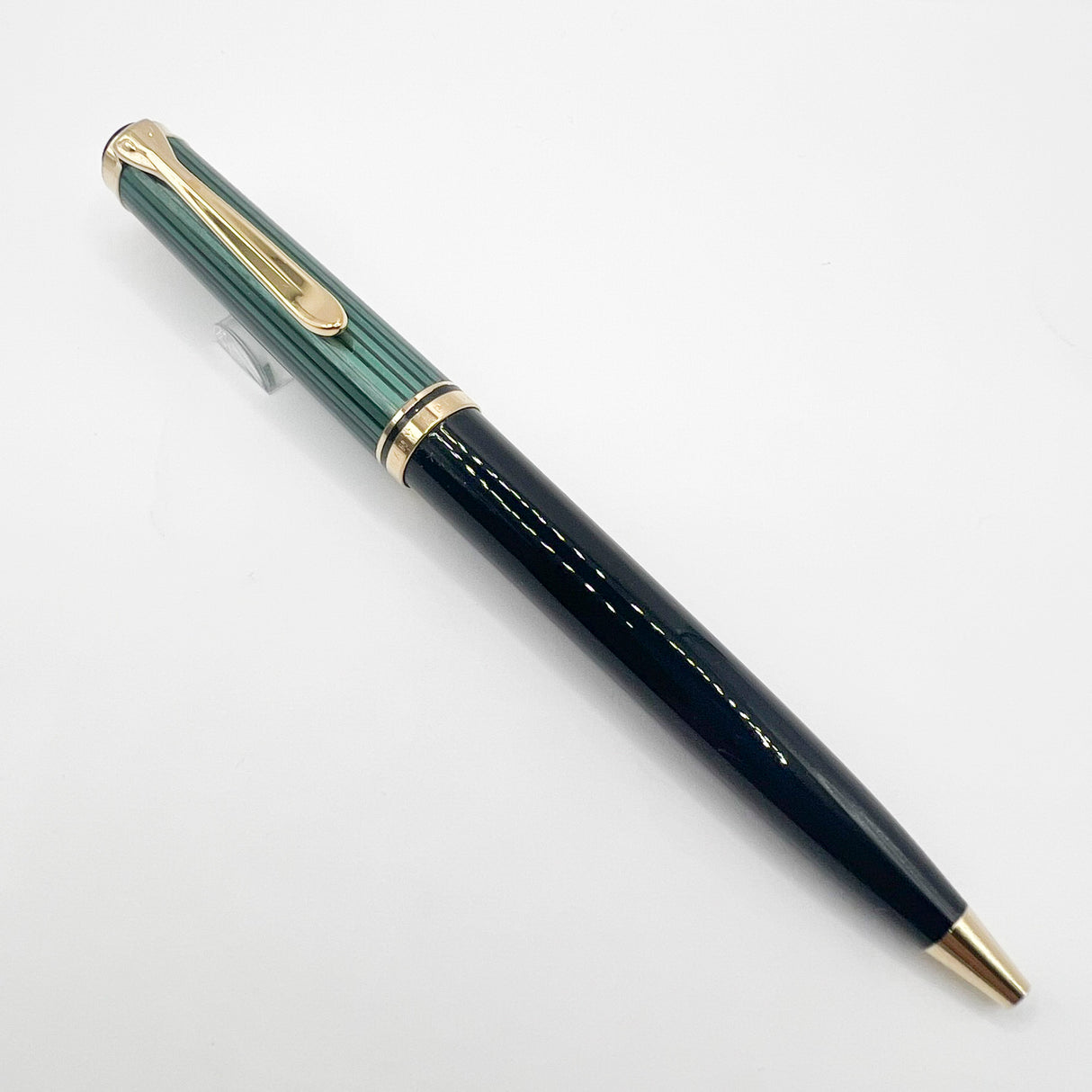 Pelikan K800 Ballpoint Pen - Black Barrel/Green Striped Cap
