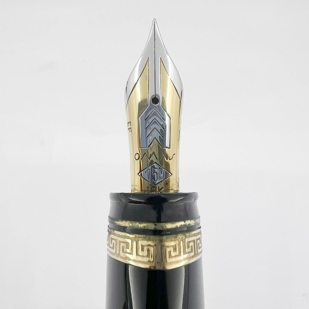 OMAS Blue/Black Overisized #360 Triangulated Fountain Pen - Extra Fine 18kt Gold Nib