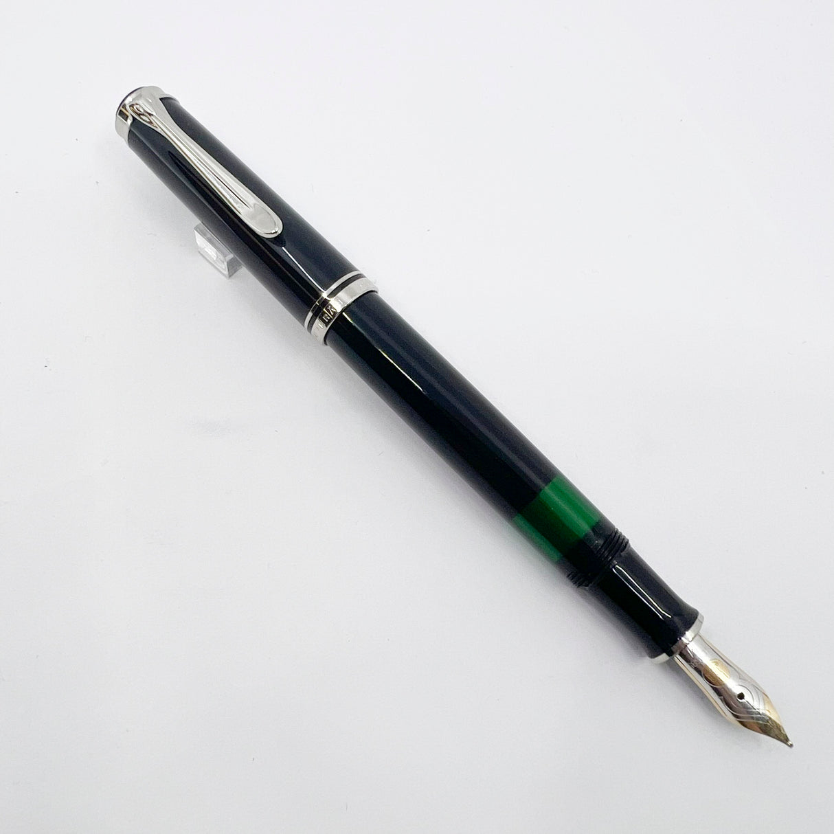 Pelikan M405 Solid Black Fountain Pen - Medium 14C Gold Nib