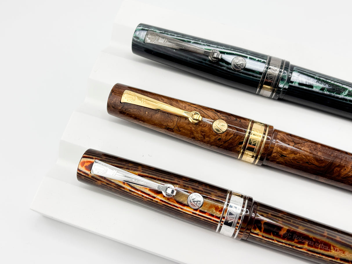 ASC - Armando Simoni Club "THE 3 KINGS SET" The Grail of ASC - Set of 3 Celluloid Fountain Pens with Specialty Flexible Nibs!