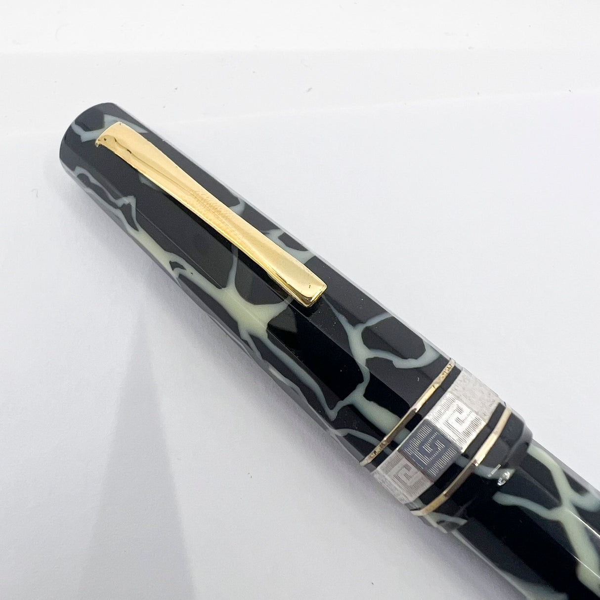 OMAS Paragon Galileo Black & Pearl Marbled Celluloid Limited Edition Fountain Pen - Medium 18kt Gold Nib