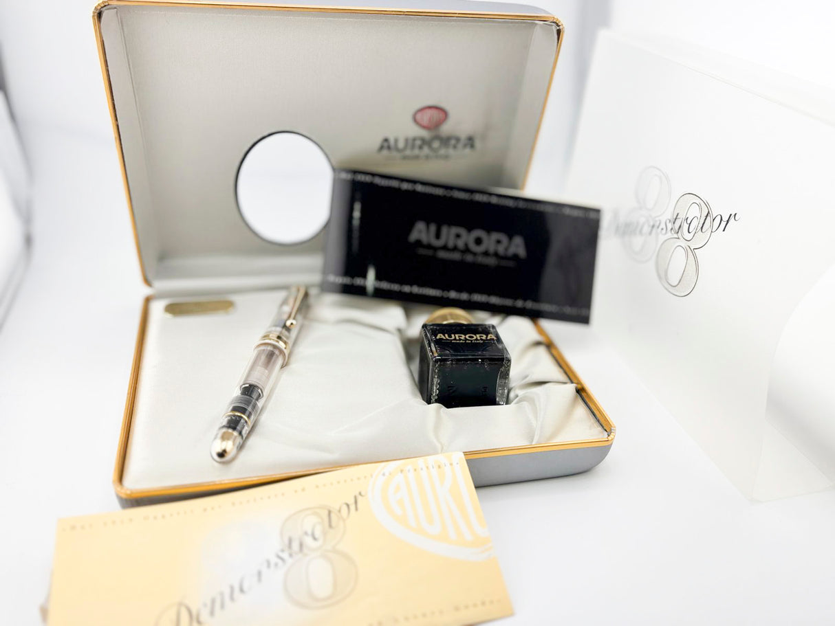 Aurora Large 88 Demonstrator Limited Edition Fountain Pen - Gold-Plated Trim - Medium 18kt Gold Nib