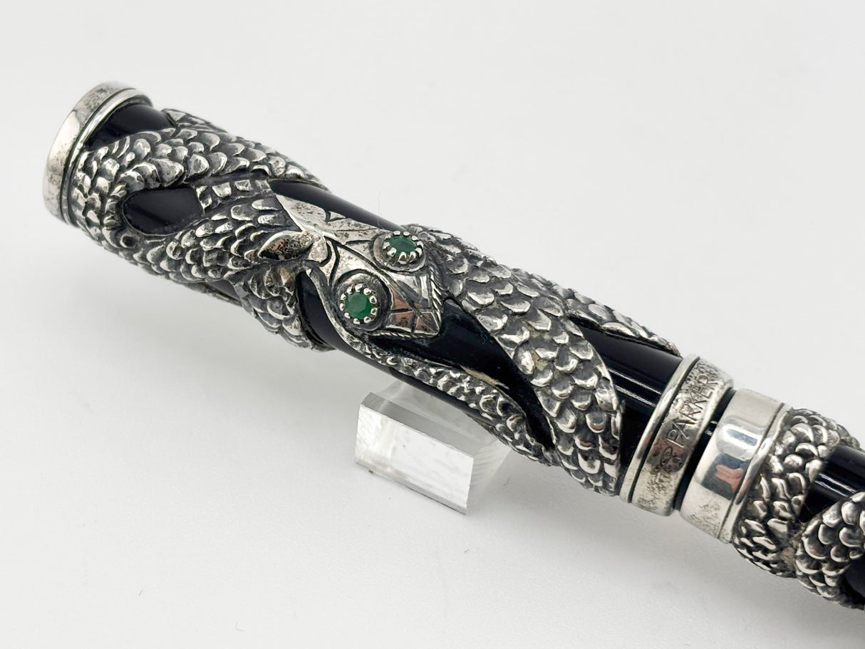 Parker Snake .925 Sterling Silver Overlay Limited Edition Fountain Pen - Medium 18kt Gold Nib