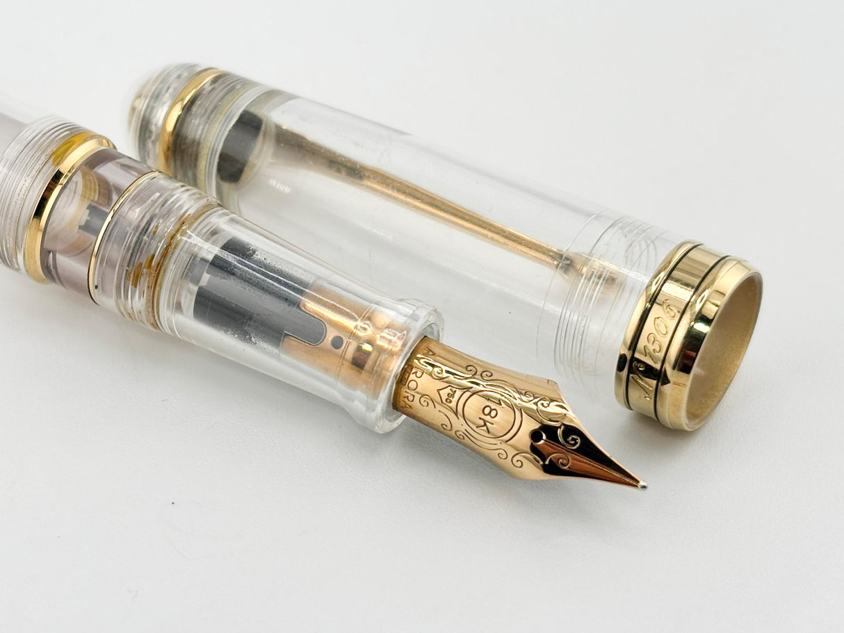 Aurora Large 88 Demonstrator Limited Edition Fountain Pen - Gold-Plated Trim - Medium 18kt Gold Nib