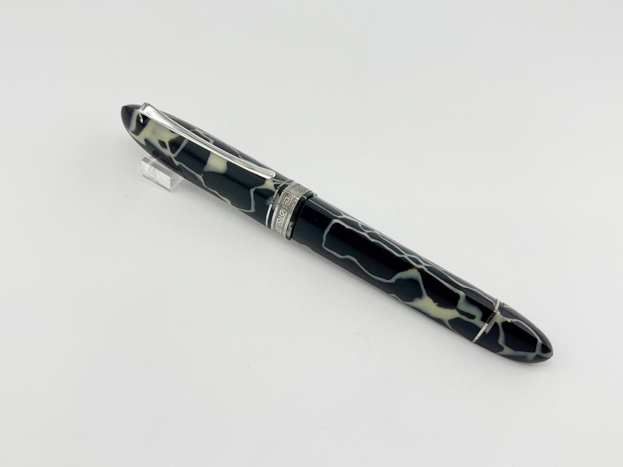 OMAS #360 "Wild" Black & Pearl Celluloid Triangular Fountain Pen - Medium 18kt Gold Nib