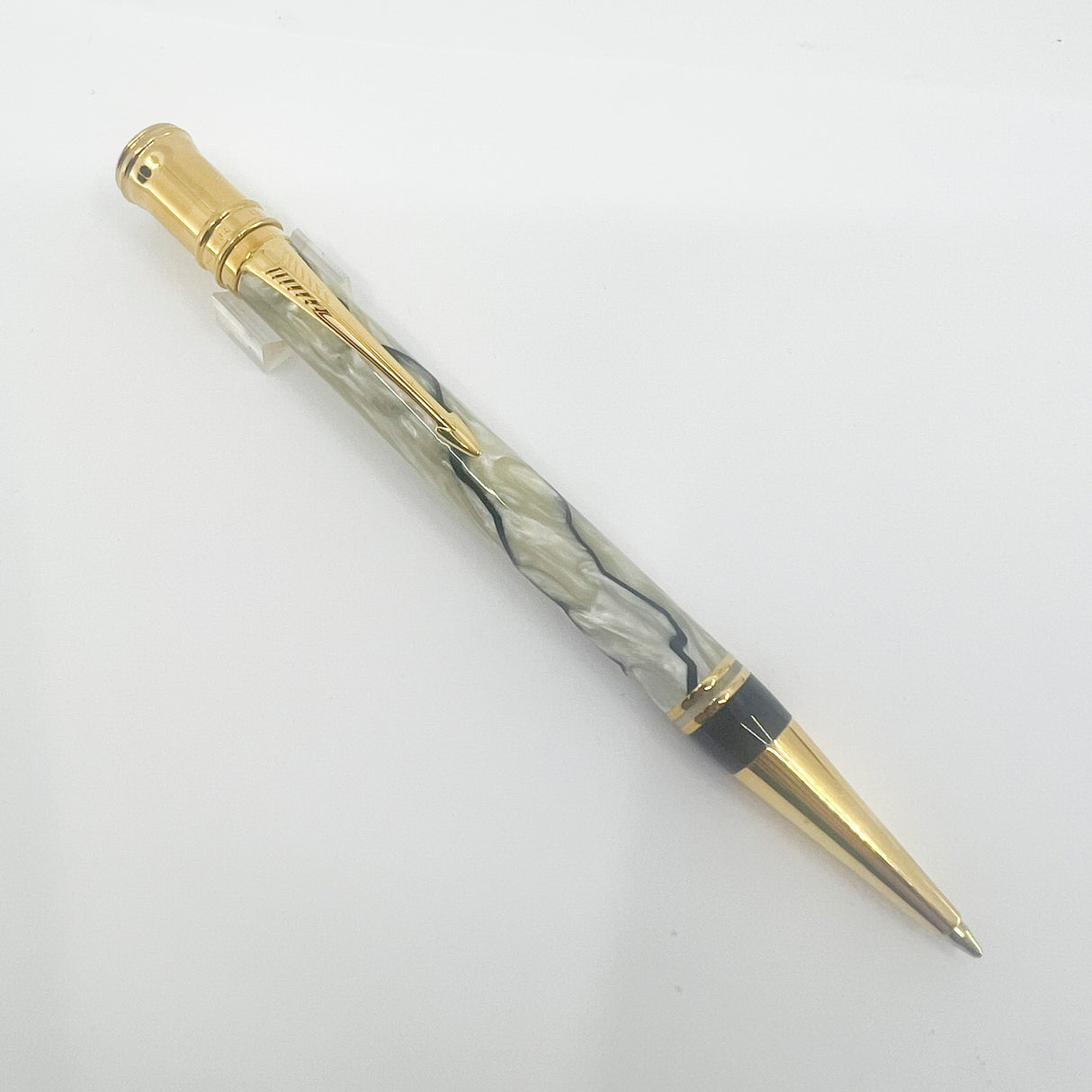 Parker Duofold Lustrous Pearl & Black Ballpoint Pen