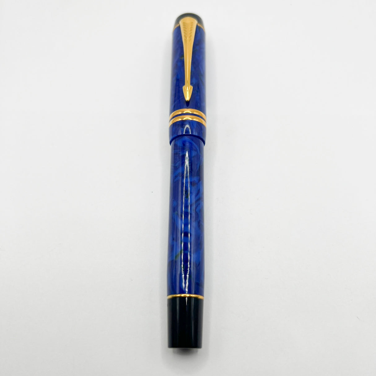 Parker Lapis Blue Duofold Centennial (Largest) Fountain Pen - Fine 18kt Gold Nib