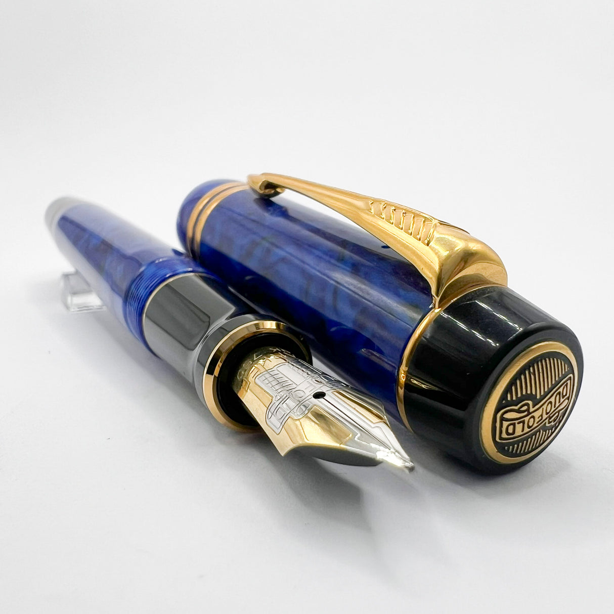 Parker Lapis Blue Duofold Centennial (Largest) Fountain Pen - Fine 18kt Gold Nib