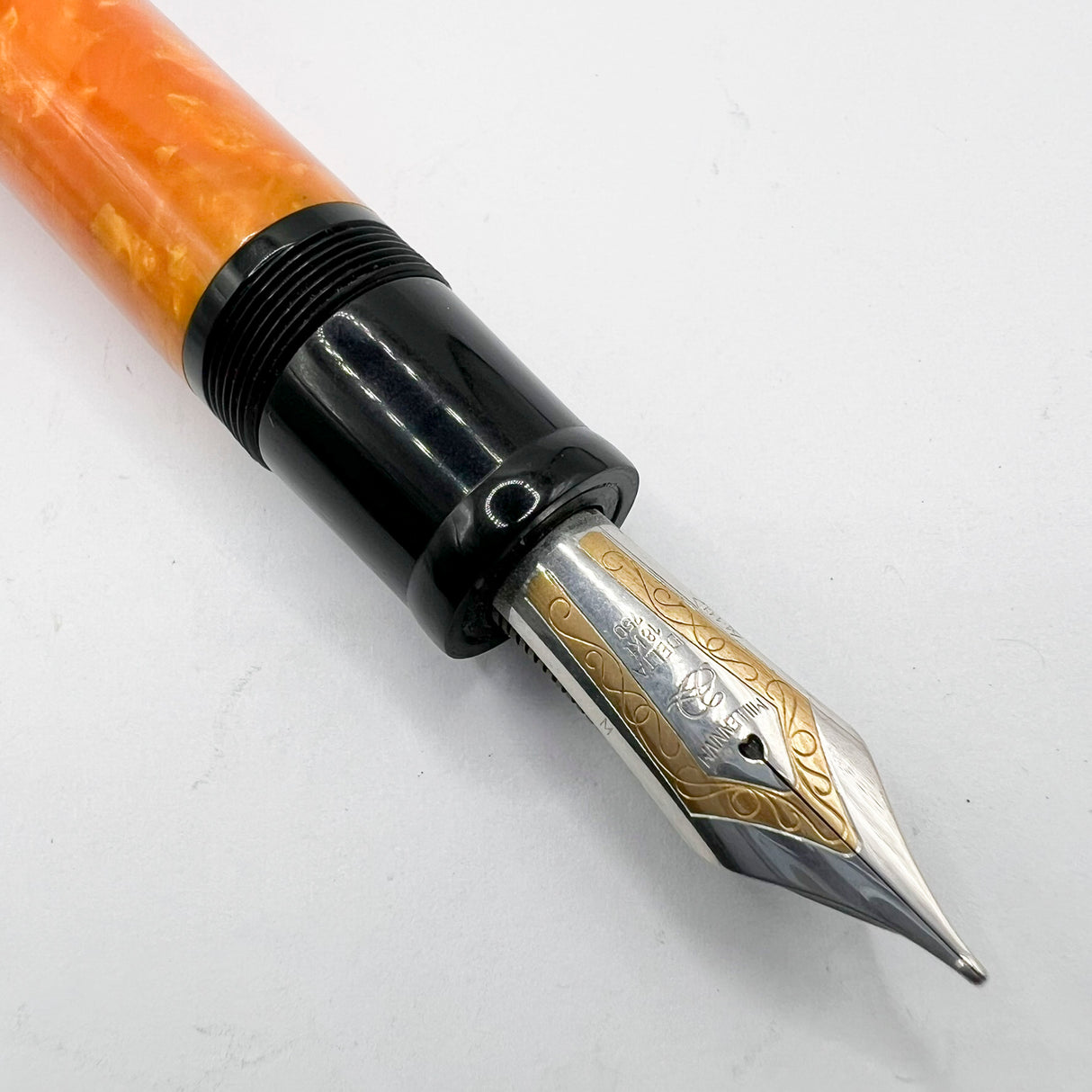 Delta - The Original Oversized DolceVita Sterling Silver Trim Fountain Pen - Medium 18kt Gold Nib