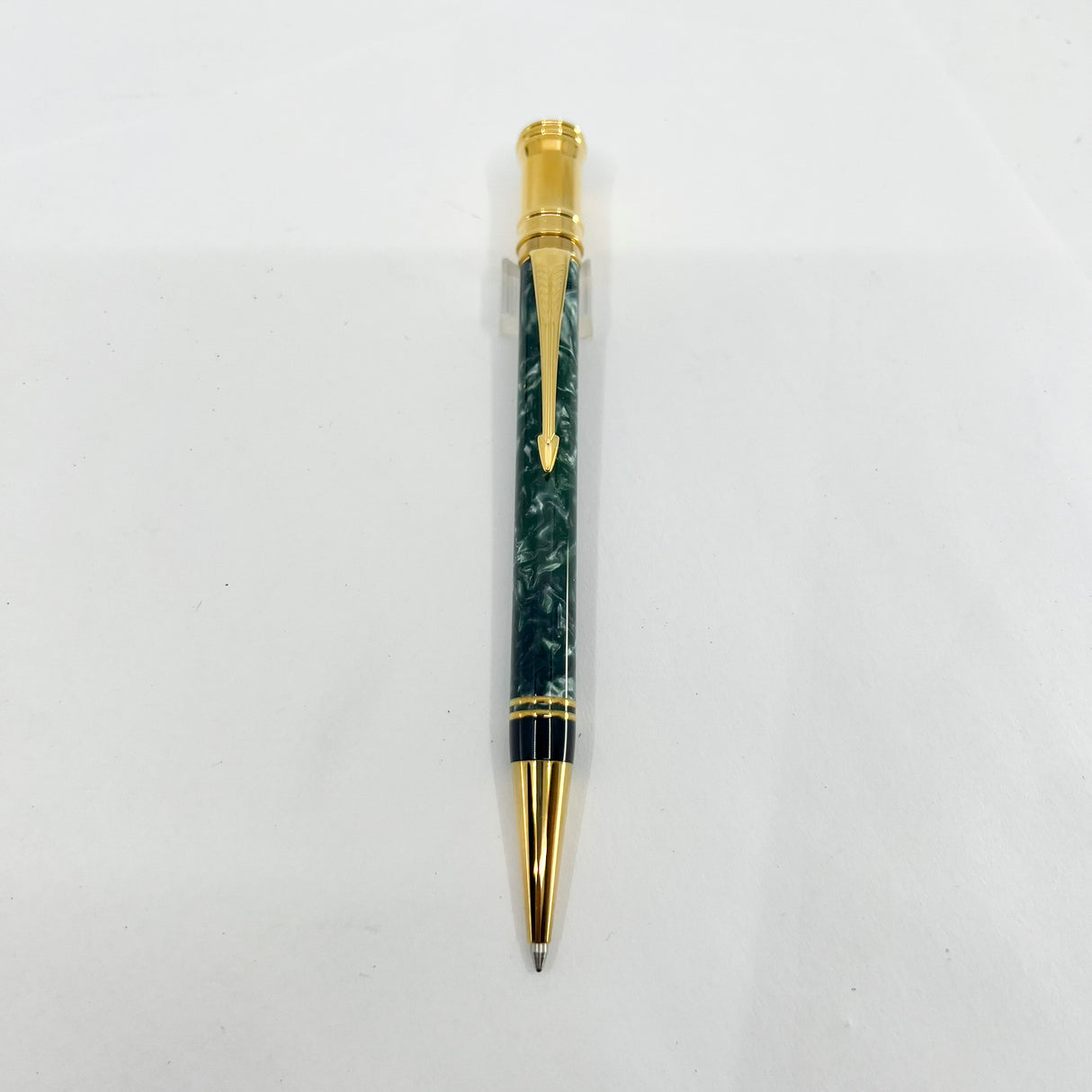 Parker Duofold Marble Green Ballpoint Pen - Circa 1991