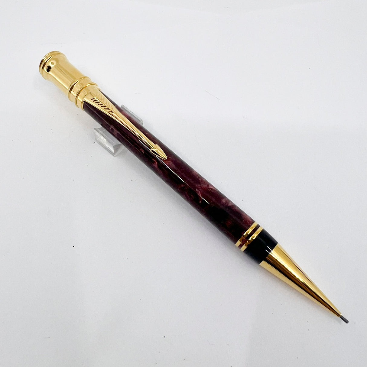 Parker Duofold Marble Maroon Mechanical Pencil 0.9mm - Circa 1991