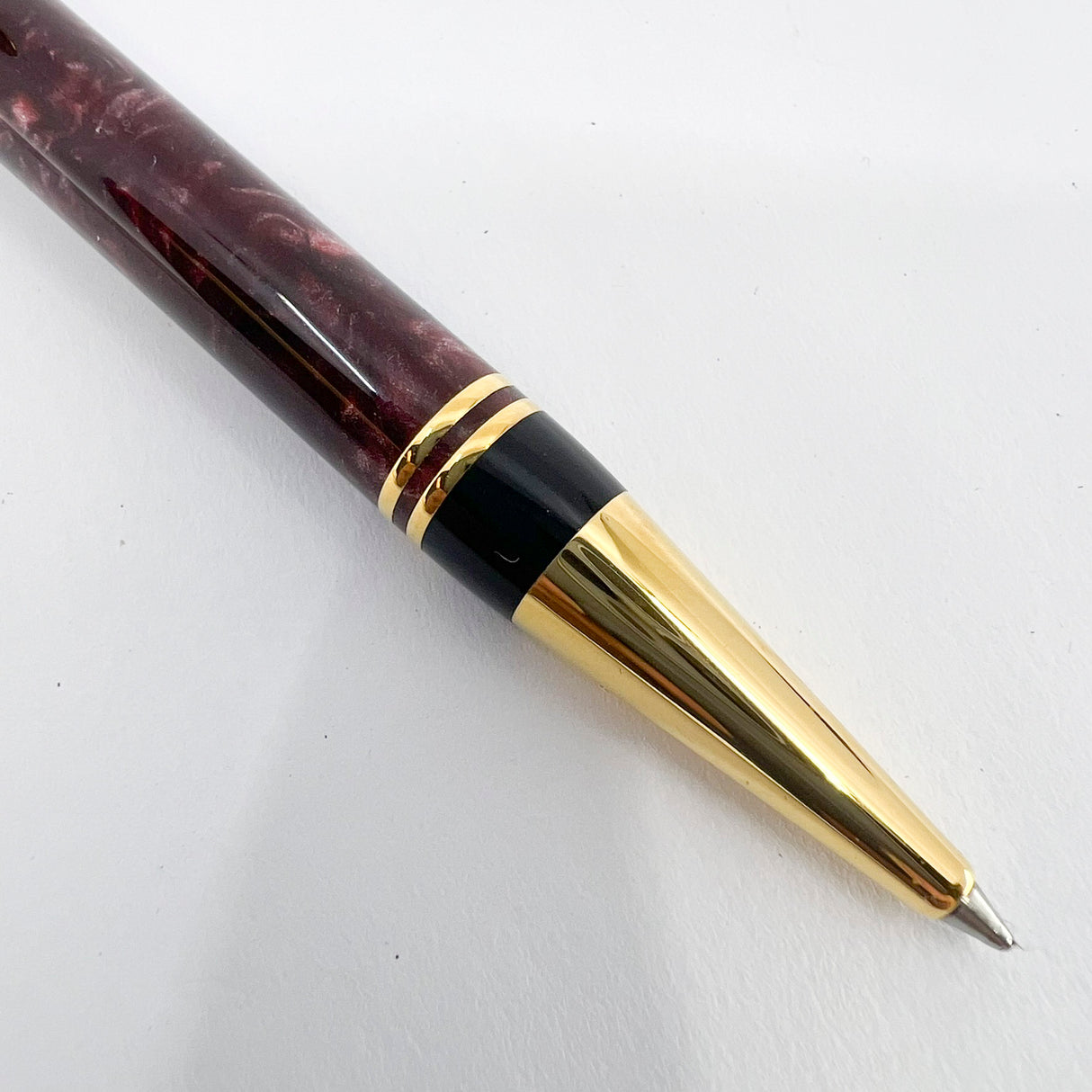 Parker Duofold Marble Maroon Ballpoint Pen - Circa 1991