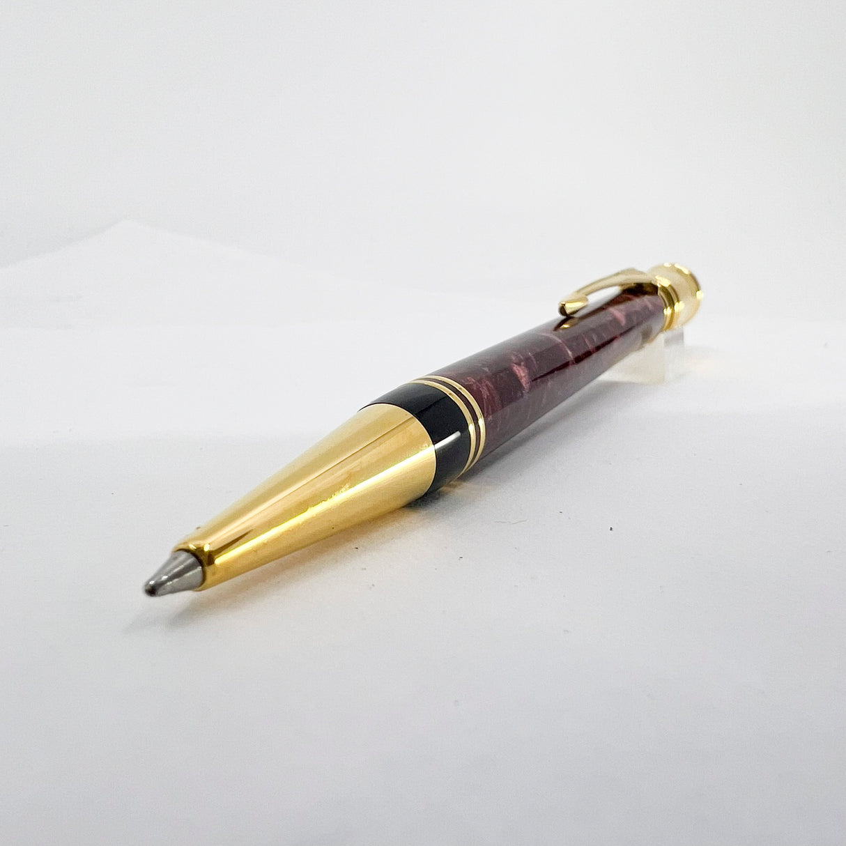 Parker Duofold Marble Maroon Ballpoint Pen - Circa 1991