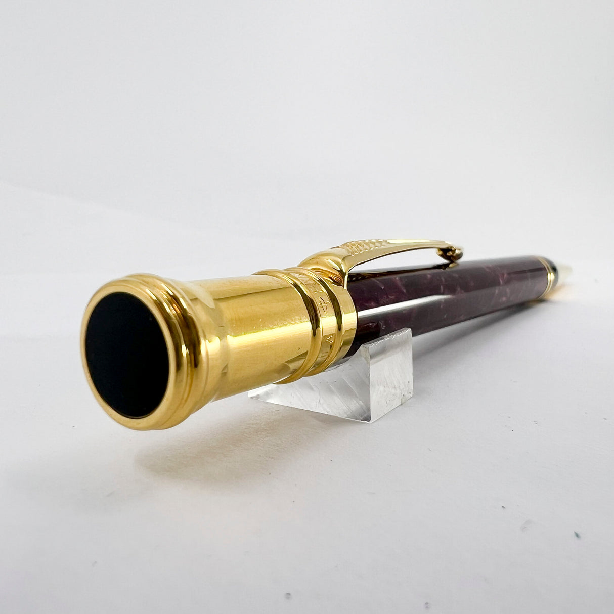 Parker Duofold Marble Maroon Ballpoint Pen - Circa 1991