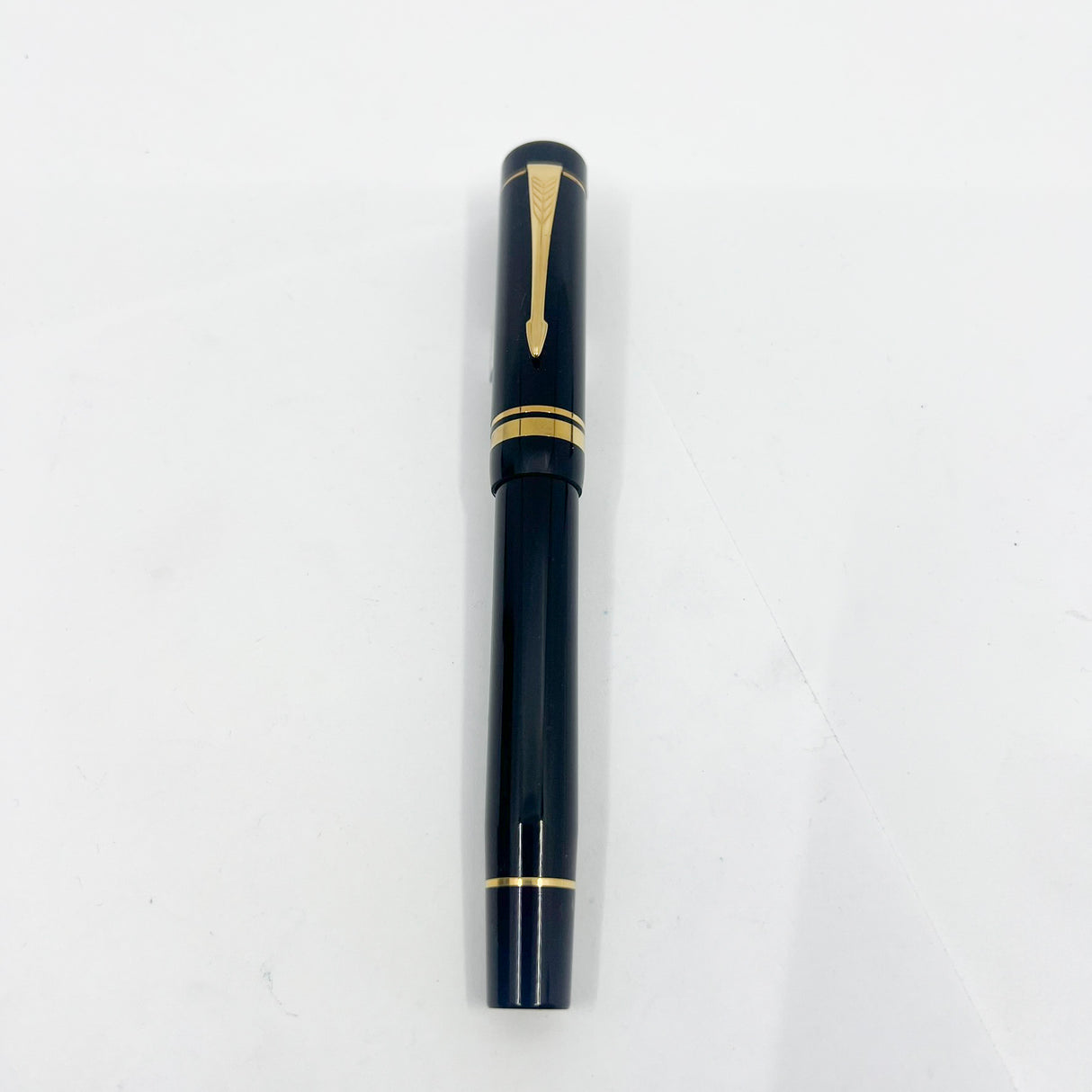 Parker Centennial (Largest Size) Black Duofold Fountain Pen - Special Presentation Box & Contents for the 100th Anniversary of the Parker Pen Company - Medium 18kt Gold Nib