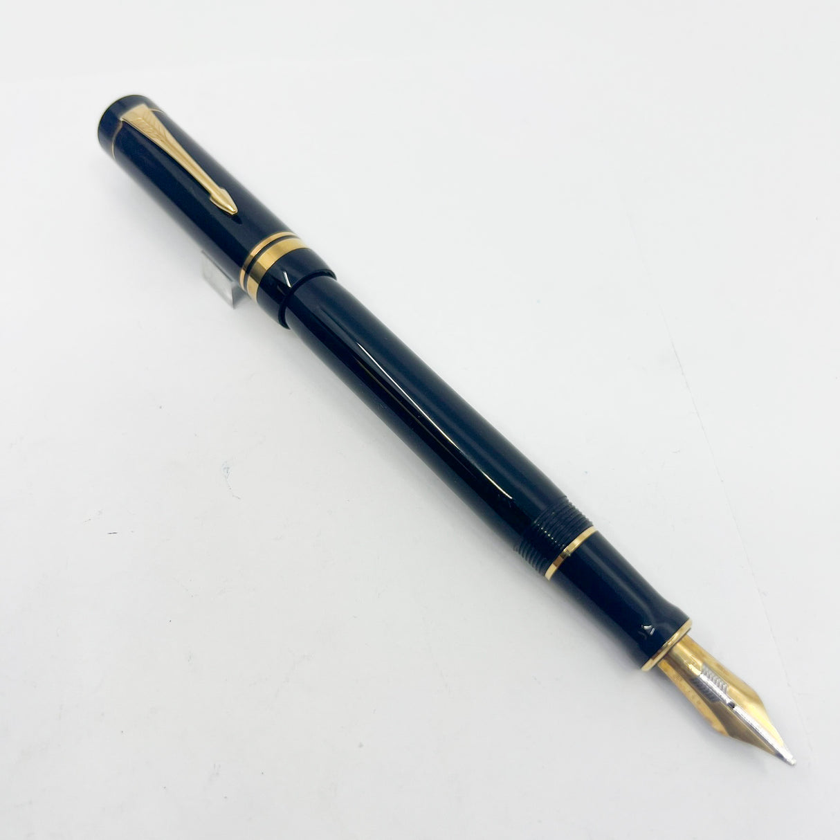 Parker Centennial (Largest Size) Black Duofold Fountain Pen - Special Presentation Box & Contents for the 100th Anniversary of the Parker Pen Company - Medium 18kt Gold Nib