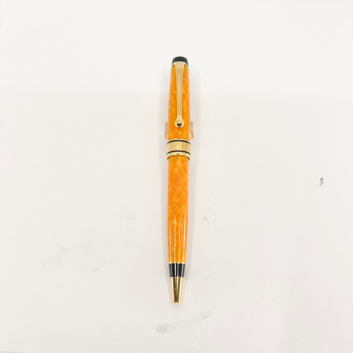 Aurora Sole Marbled Orange Limited Edition Boxed Set of Ballpoint Pen & Fountain Pen - Broad 18kt Gold Nib