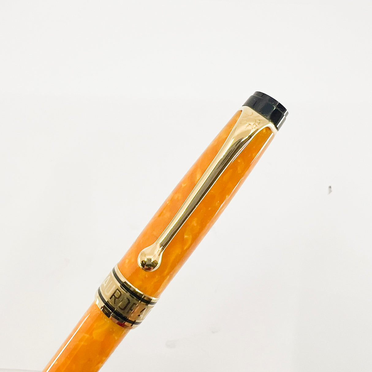 Aurora Sole Marbled Orange Limited Edition Boxed Set of Ballpoint Pen & Fountain Pen - Broad 18kt Gold Nib