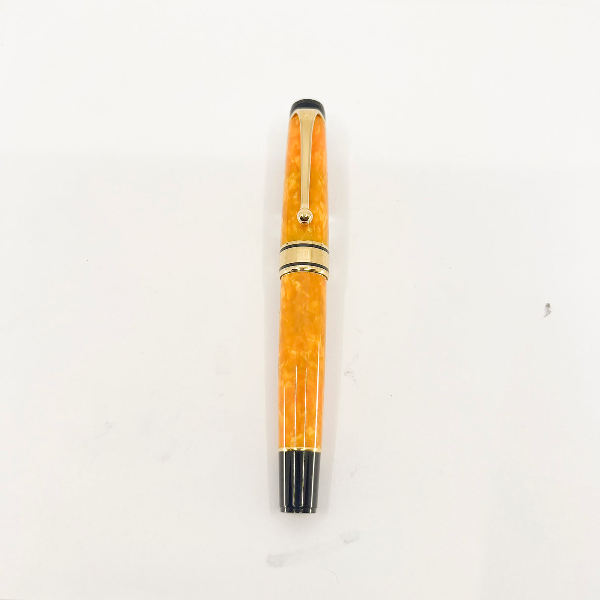 Aurora Sole Marbled Orange Limited Edition Boxed Set of Ballpoint Pen & Fountain Pen - Broad 18kt Gold Nib