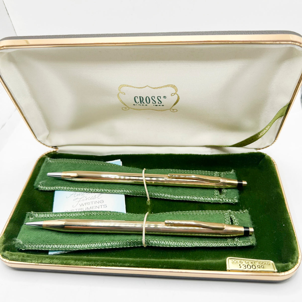 Cross Century SOLID 14kt Gold Ballpoint and Mechanical Pencil 0.7mm Set - MINT IN ORIGINAL BOX!!