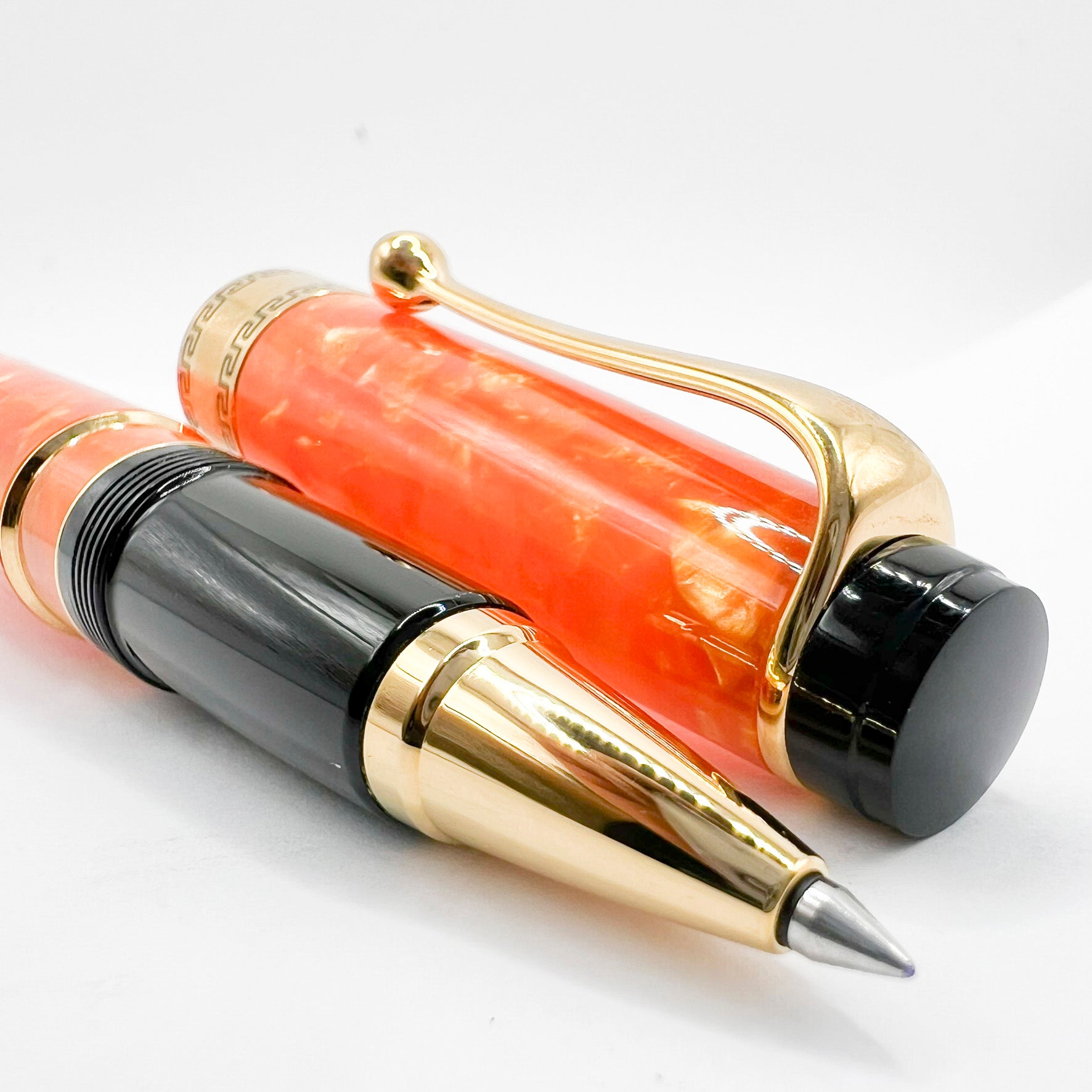 Aurora Optima Marbled Orange Auroloide Rollerball
