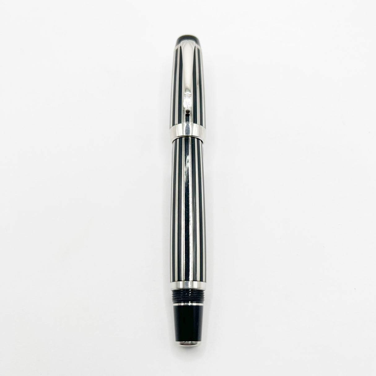 Montblanc Crystal Boheme Rollerball - Platinum-Plated Stripes over Black Resin (with Surface Wear)