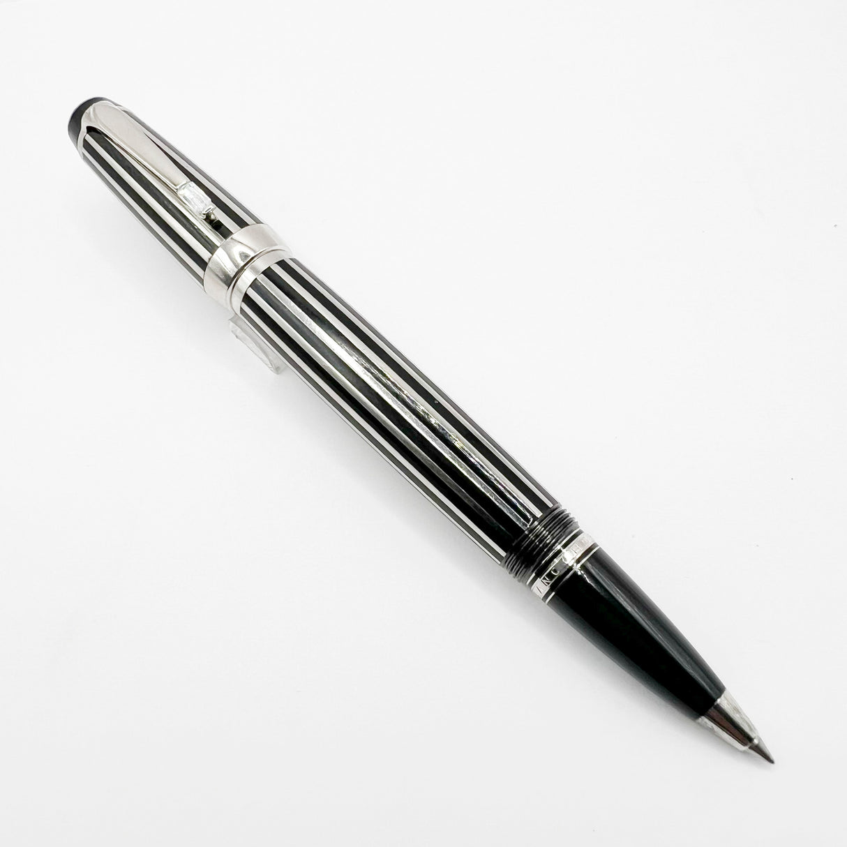 Montblanc Crystal Boheme Rollerball - Platinum-Plated Stripes over Black Resin (with Surface Wear)