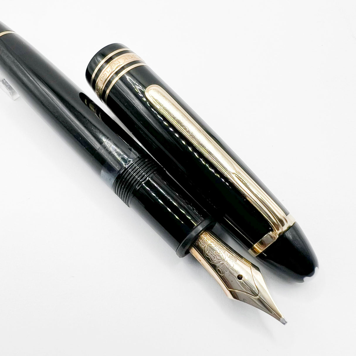 Montblanc Meisterstuck Black Resin #146 LeGrand Fountain Pen - Flexible Broad 14kt Gold Nib