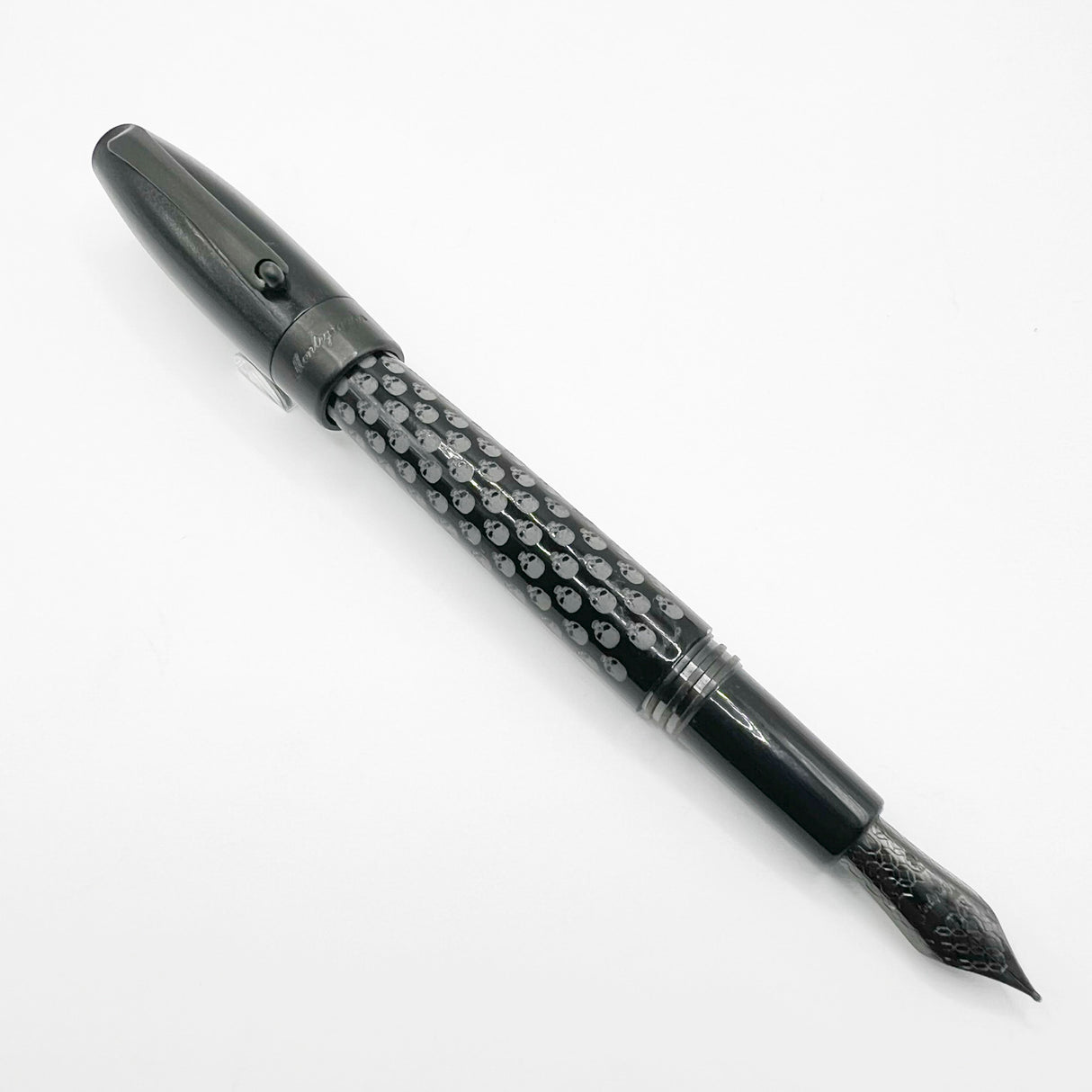 Montegrappa Fortuna Black Skull Fountain Pen - Medium Stainless Steel Nib