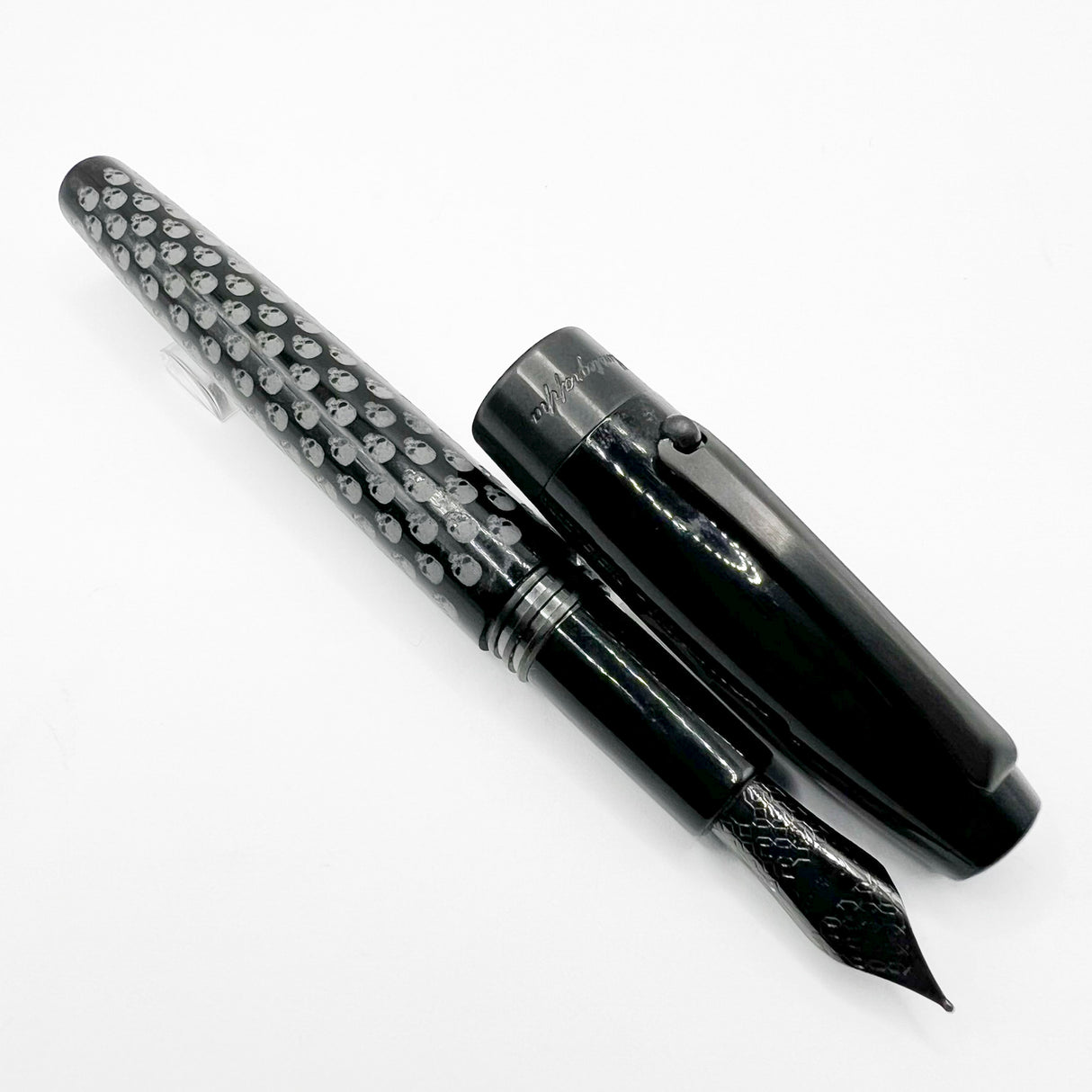 Montegrappa Fortuna Black Skull Fountain Pen - Medium Stainless Steel Nib