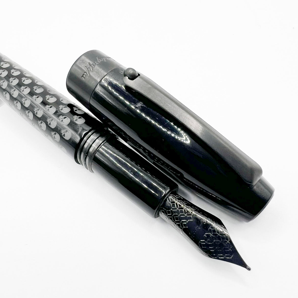 Montegrappa Fortuna Black Skull Fountain Pen - Medium Stainless Steel Nib