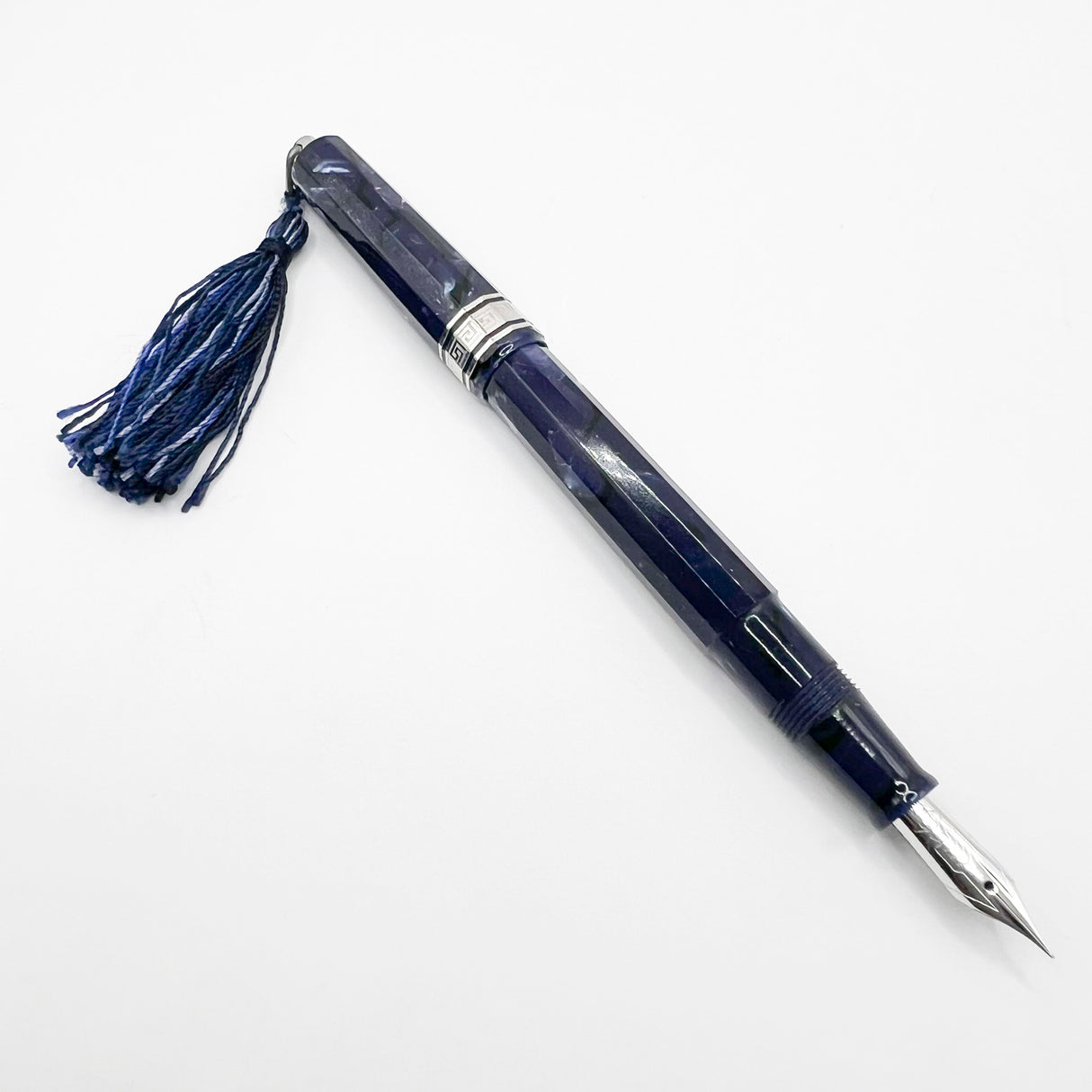 OMAS Princess Paragon Extra Blue Royale Celluloid Fountain Pen - Extra Fine 18kt Gold Nib