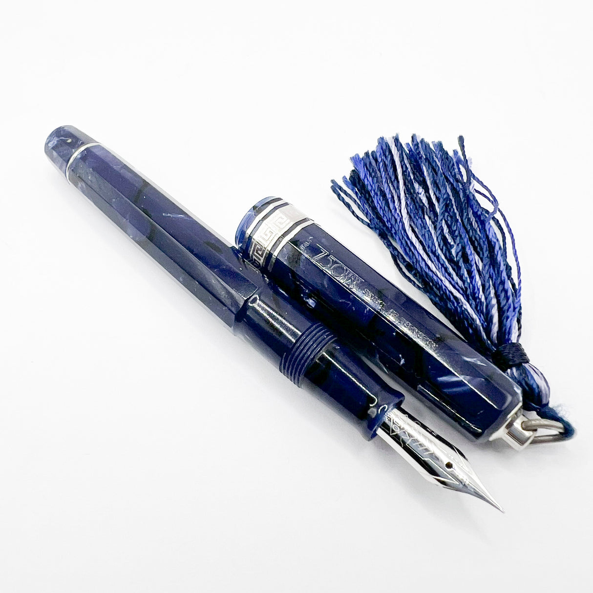 OMAS Princess Paragon Extra Blue Royale Celluloid Fountain Pen - Extra Fine 18kt Gold Nib