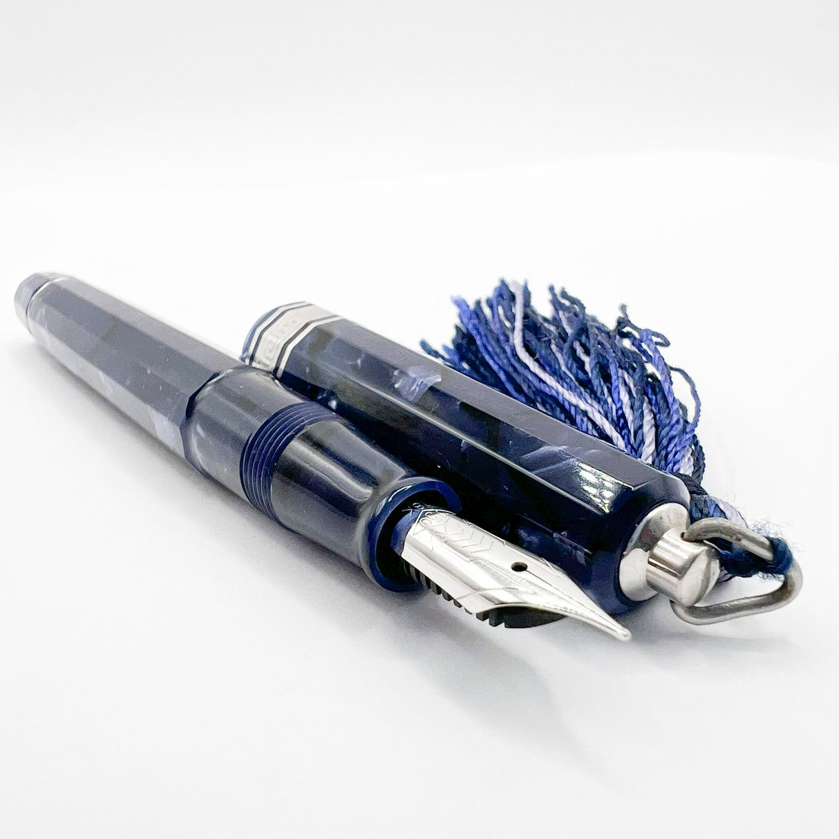 OMAS Princess Paragon Extra Blue Royale Celluloid Fountain Pen - Extra Fine 18kt Gold Nib