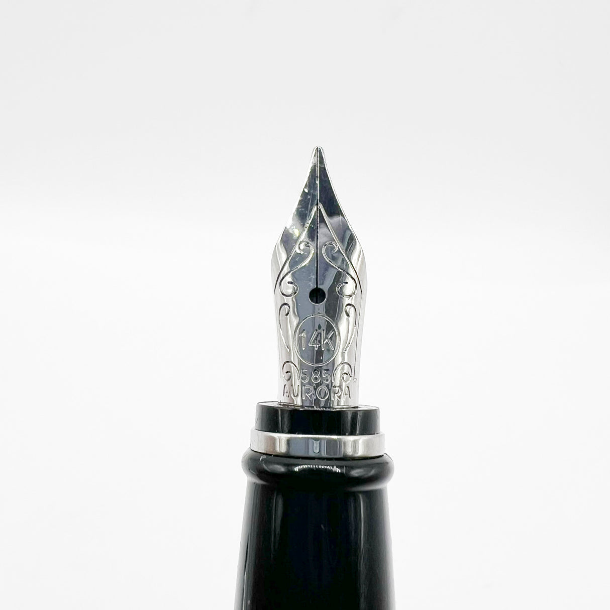 Aurora Sterling Silver Quadra Fountain Pen - Fine 14kt Gold Nib