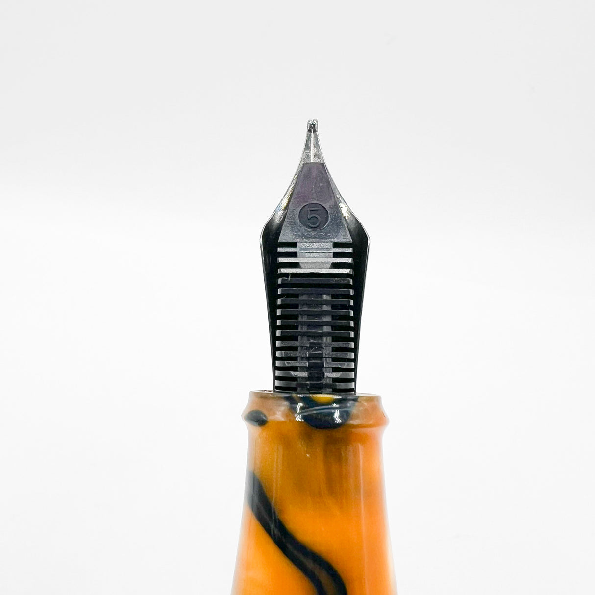 Conway Stewart Model #100 Orange Swirl Fountain Pen - Medium Stainless Steel Nib