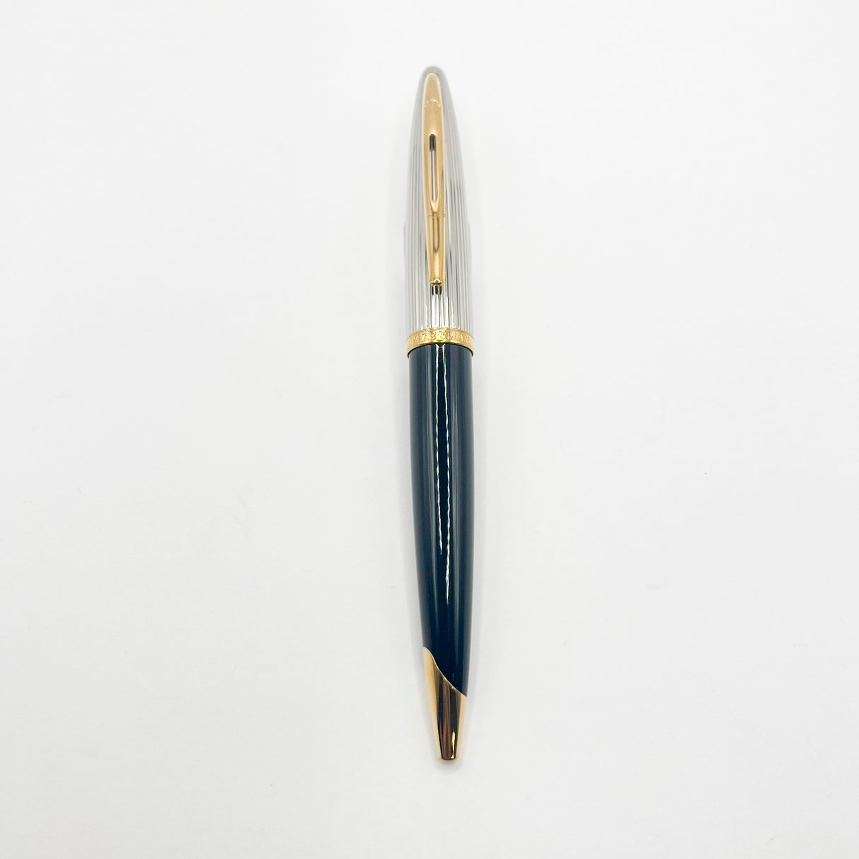Waterman Carene Deluxe Black Barrel/Silver-Plated Cap Ballpoint Pen